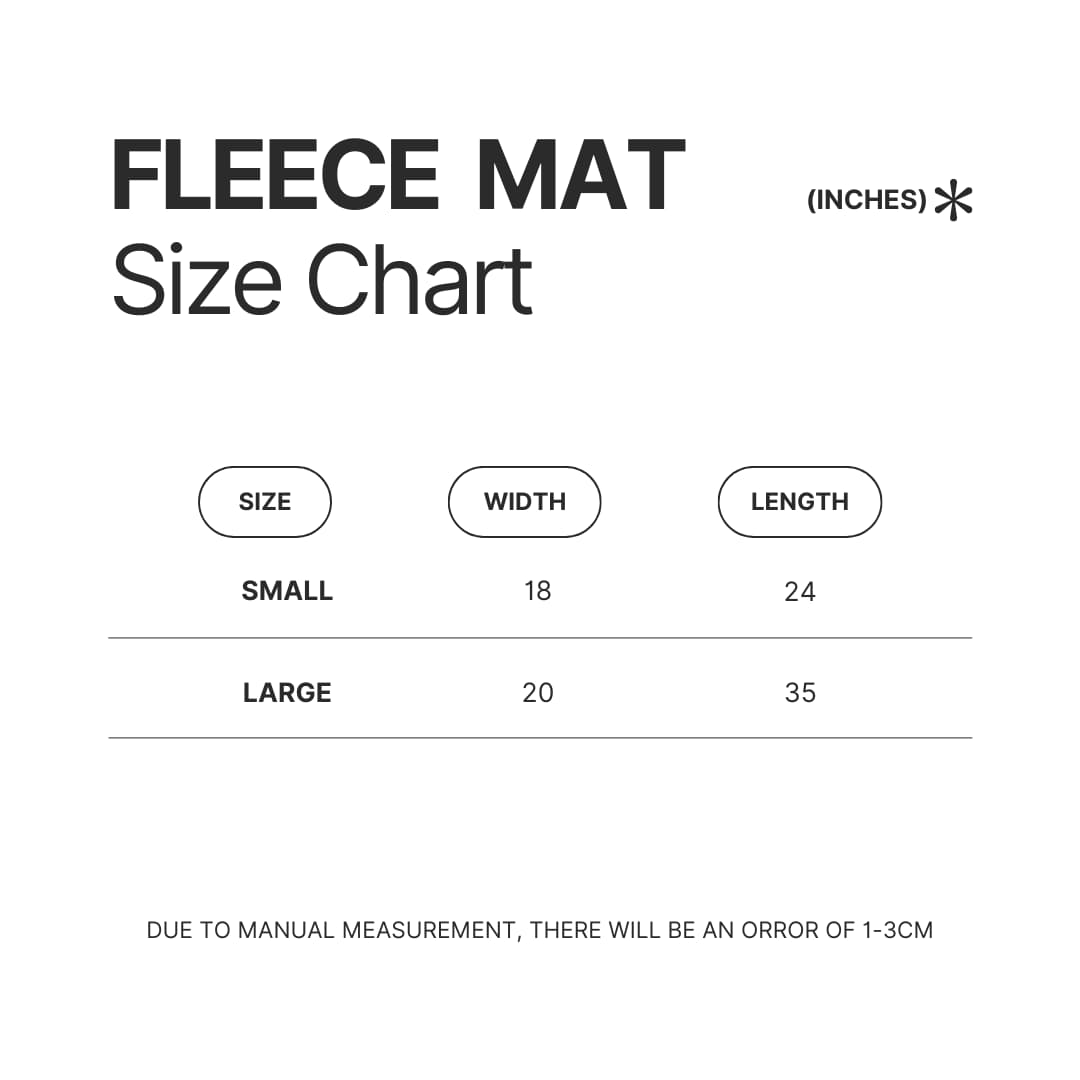 Fleece Mat Size Chart - Bad Omens UK Store
