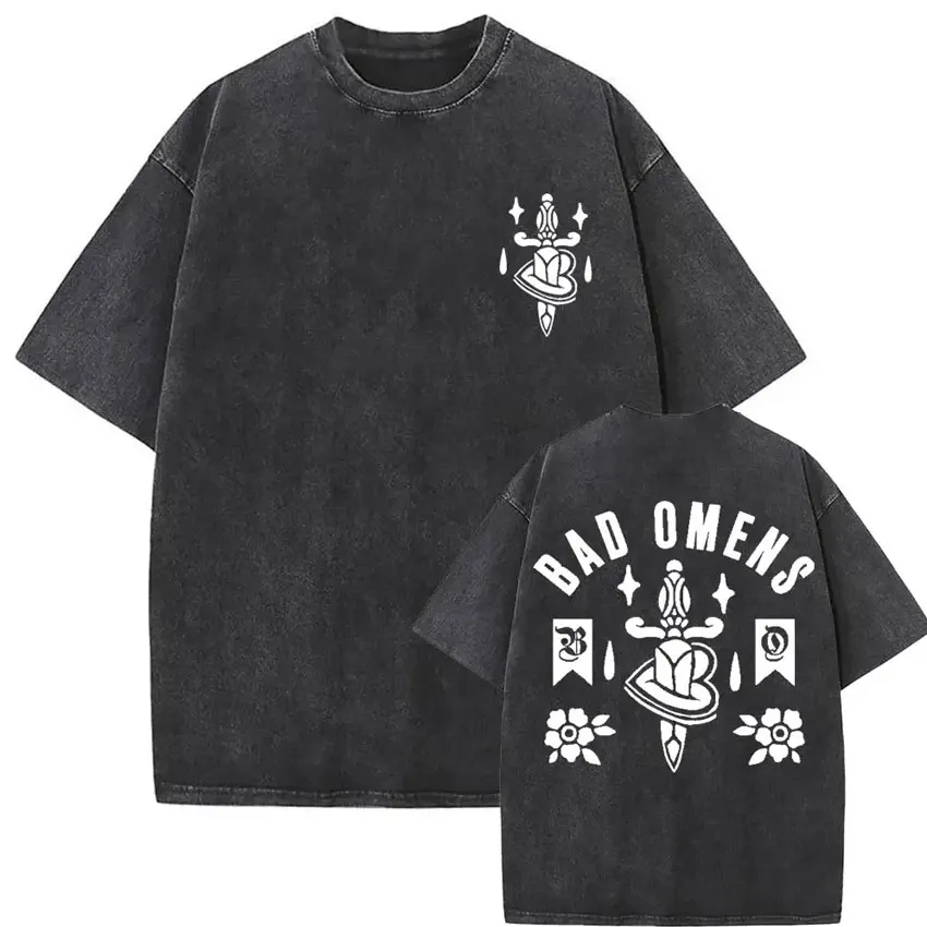 Bad Omens Knife Logo Mineral Wash T-Shirt