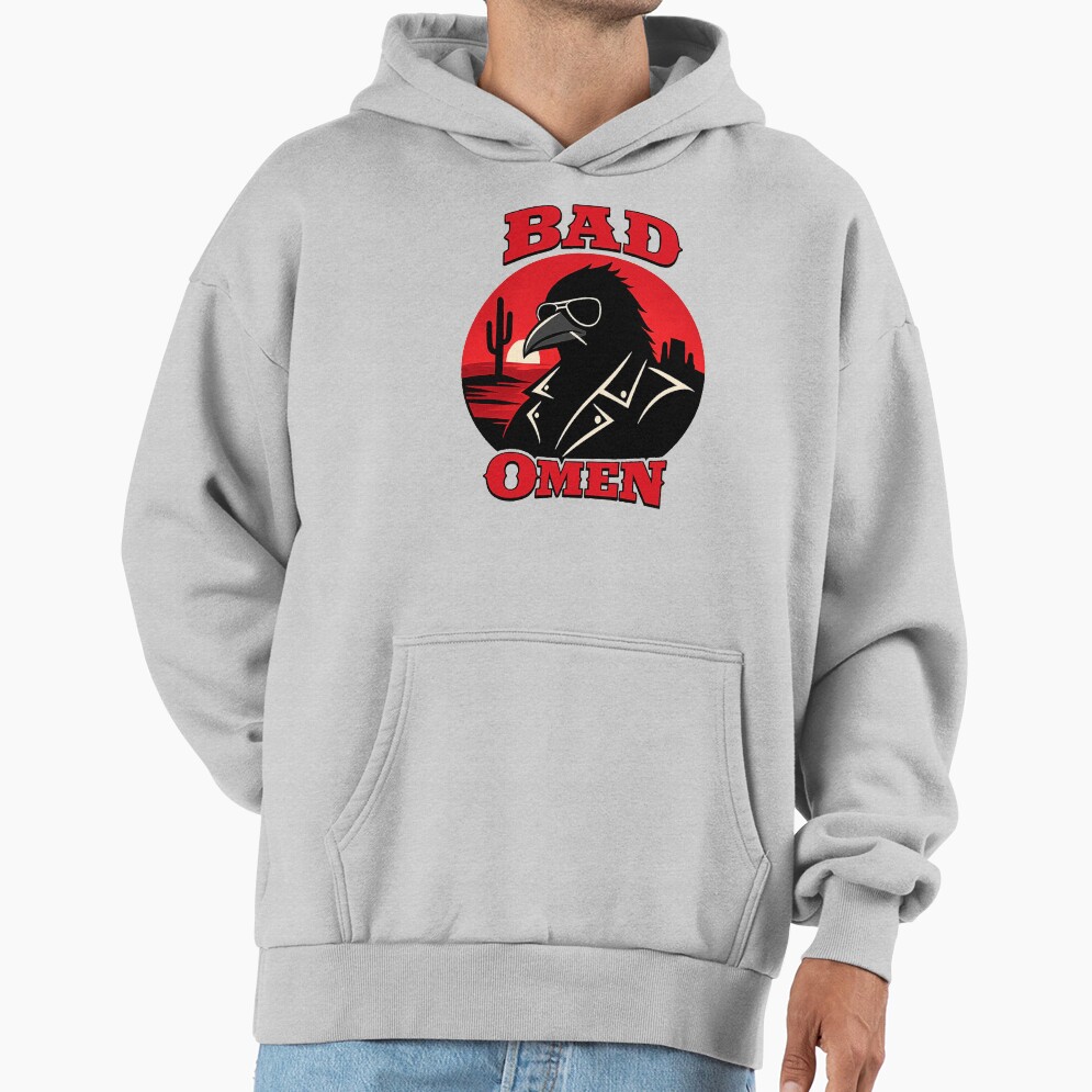 Bad Omen Cool Raven In Sunglasses Retro Hoodie - Image 4