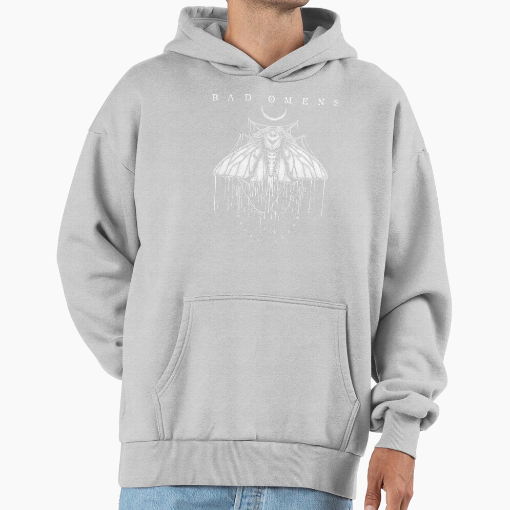 Occult Moth With Crescent Moon Line Work Hoodie - Image 3