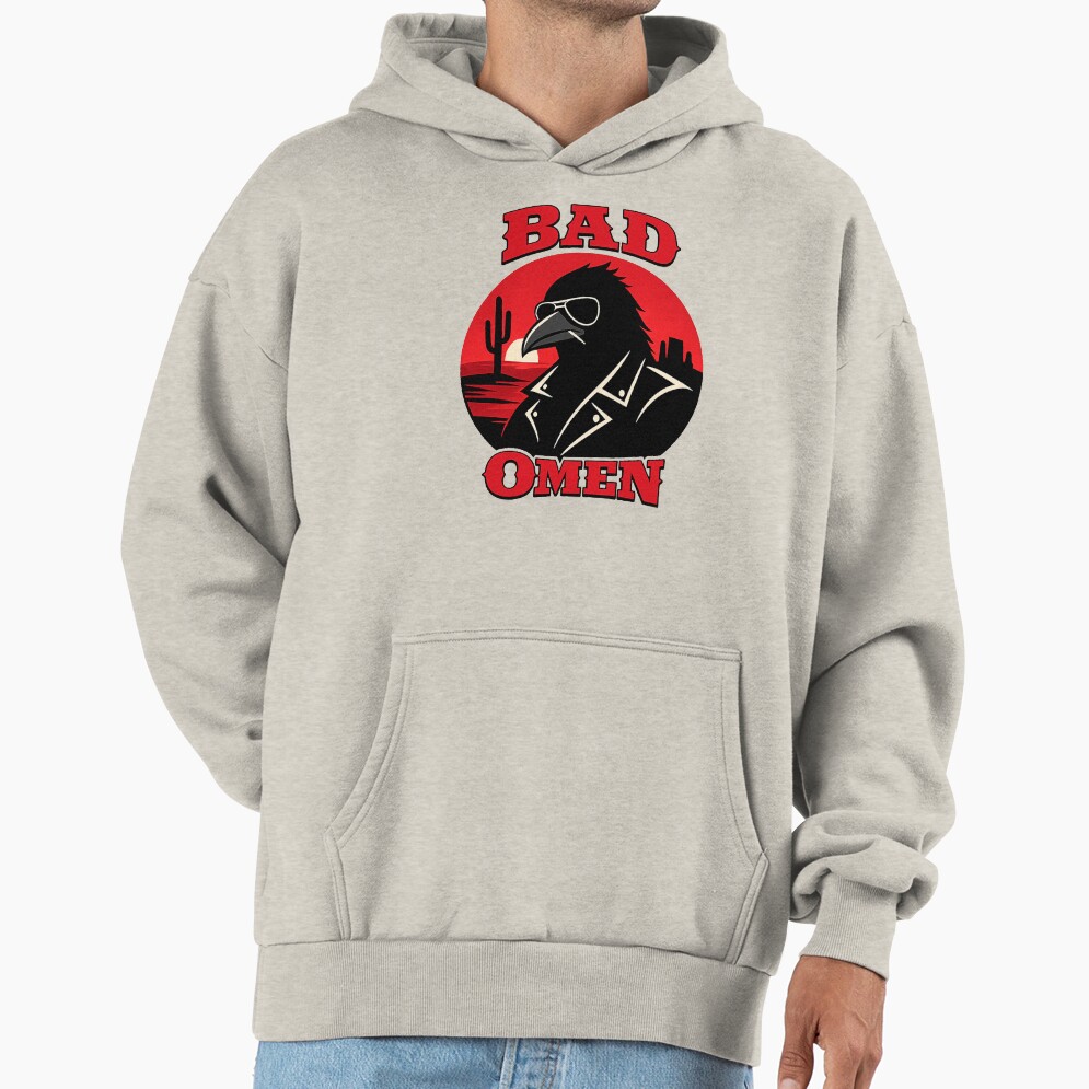 Bad Omen Cool Raven In Sunglasses Retro Hoodie